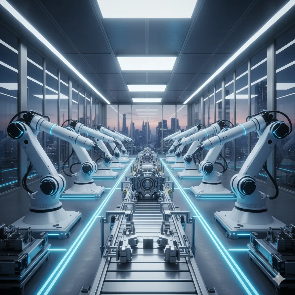 Ligne de production industrielle robotisée